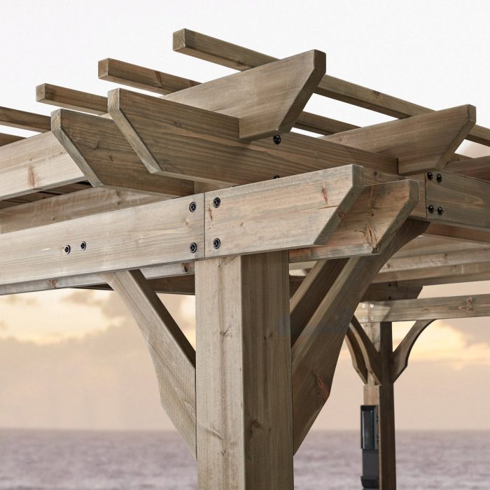 14×10 Somerville Pergola – Barnwood Stain