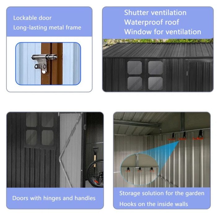 10 ft. W x 8 ft. D Metal Tool Shed