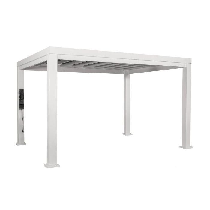 14×10 Windham Modern Steel Pergola With Sail Shade Soft Canopy