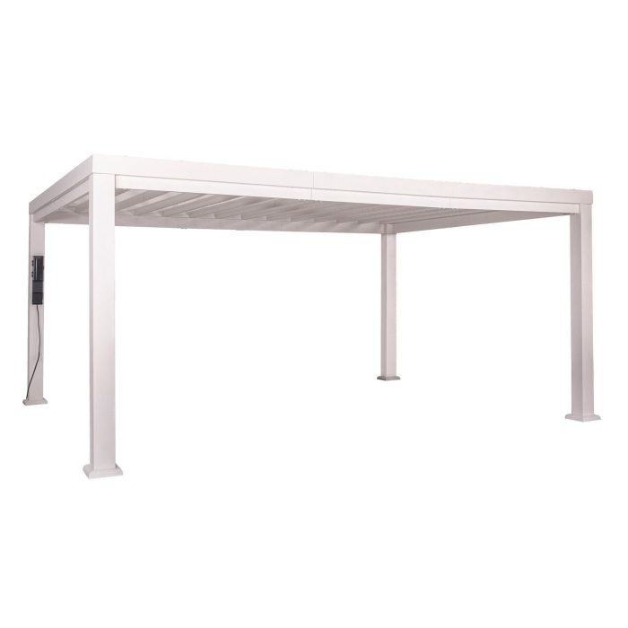 16×12 Windham Modern Steel Pergola With Sail Shade Soft Canopy