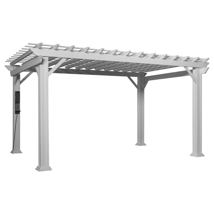 14×12 Hawthorne Traditional Steel Pergola With Sail Shade Soft Canopy