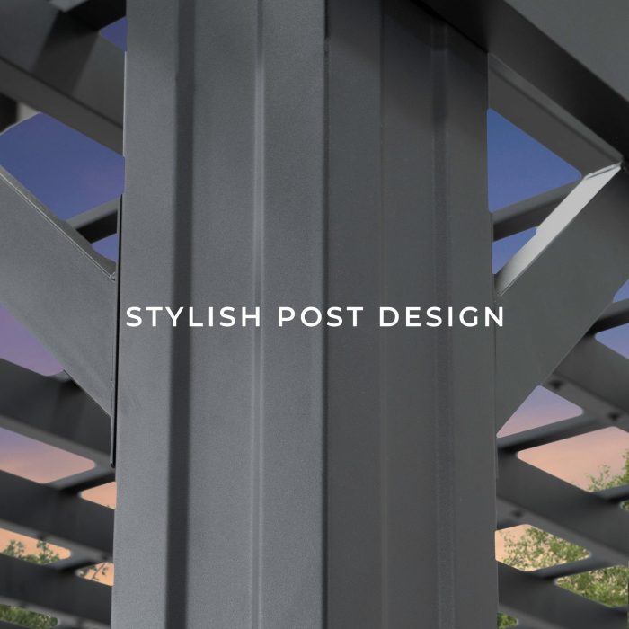 14×12 Stratford Traditional Steel Pergola With Sail Shade Soft Canopy