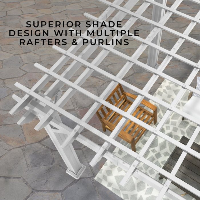 14×12 Hawthorne Traditional Steel Pergola With Sail Shade Soft Canopy
