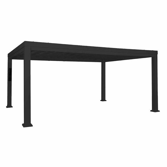 16×12 Trenton Modern Steel Pergola With Sail Shade Soft Canopy