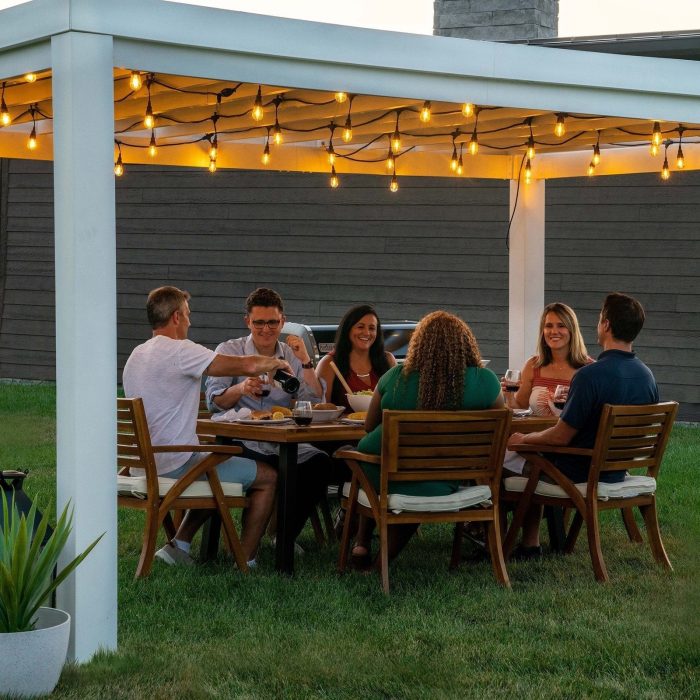 16×12 Windham Modern Steel Pergola With Sail Shade Soft Canopy