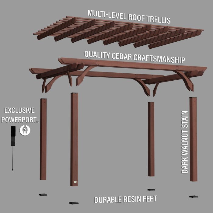 14×10 Somerville Pergola – Walnut Stain
