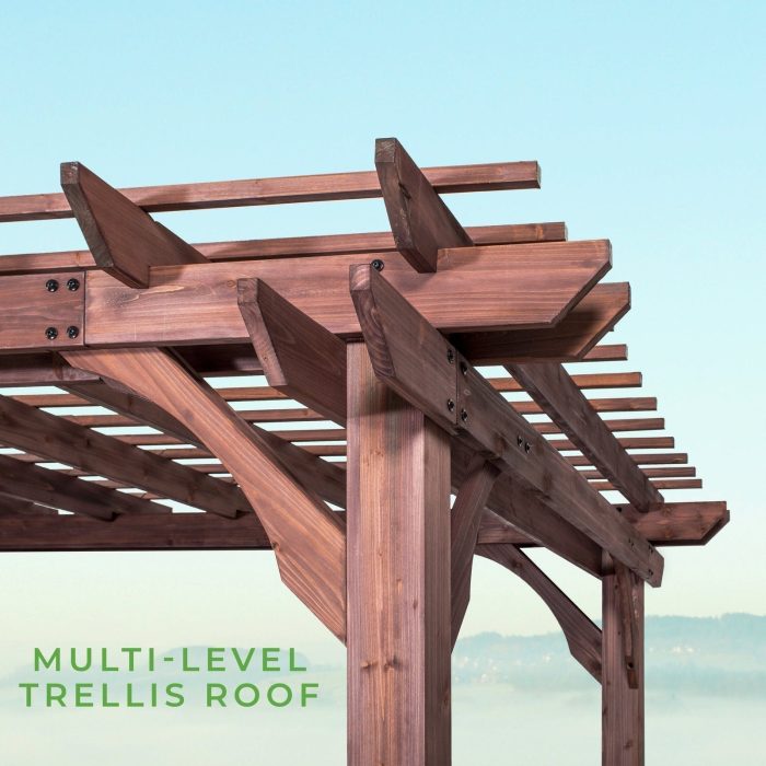 14×10 Somerville Pergola – Walnut Stain