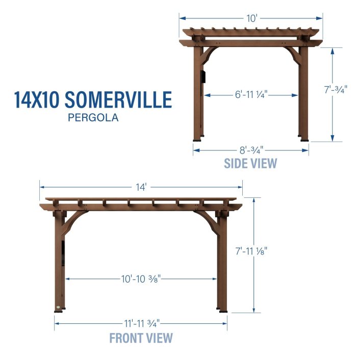 14×10 Somerville Pergola – Walnut Stain