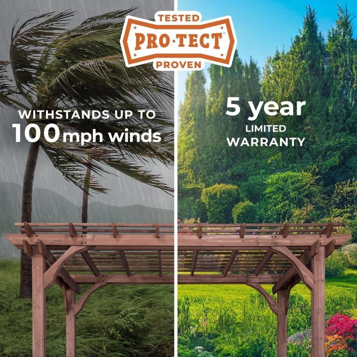 14×10 Somerville Pergola – Walnut Stain
